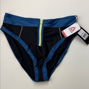 Reebok Black Blue Yellow Zipper Swim Bottoms Women's Size XXL